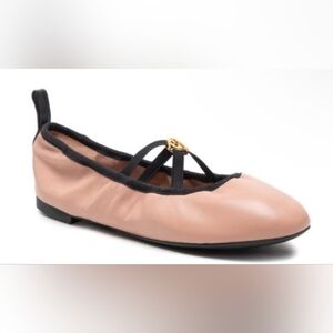 Tory Burch Blush Pink Flats with Black Trim